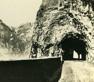 Switzerland Axenstrasse Fluelen Old Stereo Stereoview Photo 1900