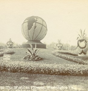 USA Chicago Washington Park World in Flowers Old Stereo Stereoview Photo 1900