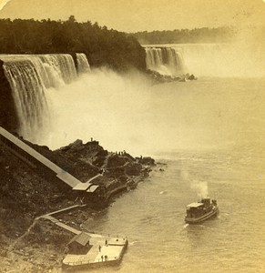 USA Niagara Falls Panorama Old Stereo Stereoview Photo 1900