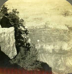 USA Arizona Grand Canyon Shade of Night Old Stereo Stereoview Photo 1900