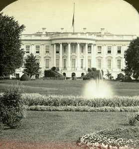 USA Washington White House Old Stereo Photo Stereoview ASC 1900