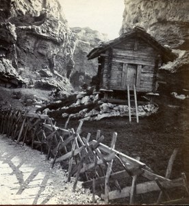 France Paris World Fair Swiss Village Old Stereo Stereoview Photo 1900