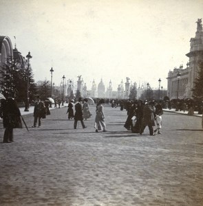 France Paris World Fair Nicolas II Avenue Old Stereo Stereoview Photo 1900