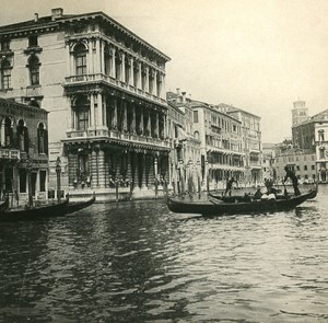 Italy Venezia Grande Canale Old SIP Stereo Stereoview Photo 1900