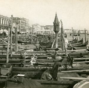 Italy Venezia View on the Docks Old SIP Stereo Stereoview Photo 1900