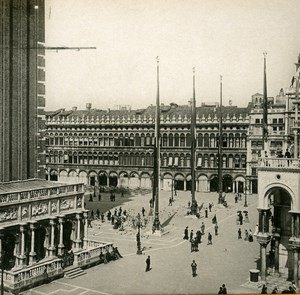 Italy Venezia Place San Marco Old SIP Stereo Stereoview Photo 1900