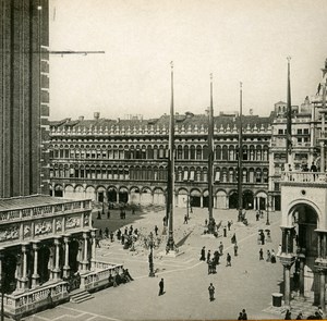 Italy Venezia Place San Marco Old SIP Stereo Stereoview Photo 1900