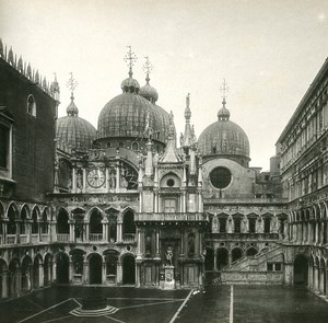 Italy Venezia Doge's Palace General View Old SIP Stereo Stereoview Photo 1900
