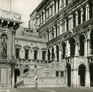 Italy Venezia Doge's Palace Giants Steps Old SIP Stereo Stereoview Photo 1900