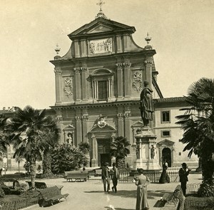 Italy Florence Place & Chuch San Marco Old SIP Stereo Stereoview Photo 1900