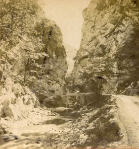 France Alps Road of Great Chartreuse Old Stereo Photo Stereoview E C 1880