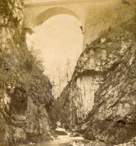 France Alps Road of Great Chartreuse Old Stereo Photo Stereoview E C 1880