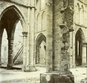 France Unidentified Abbey Ruins Old Stereo Stereoview Photo 1900