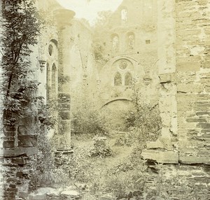 France Unidentified Abbey Ruins Old Stereo Stereoview Photo 1900