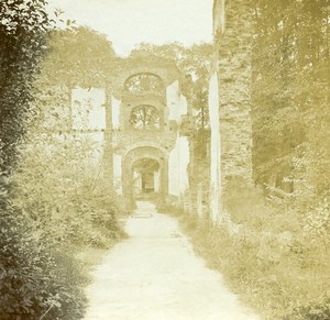 France Unidentified Abbey Ruins Old Stereo Stereoview Photo 1900