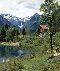 Germany Lake of Christles Old Autochrome on Paper from Hans Hildenbrand 1910