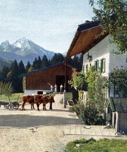 Germany Farm Berchtesgaden Old Autochrome on Paper from Hans Hildenbrand 1910