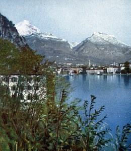 Lake Garda Riva Autumn Old Autochrome on Paper from Hans Hildenbrand 1910