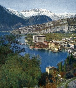 Lake Garda Torbole Autumn Autochrome on Paper from Hans Hildenbrand 1910