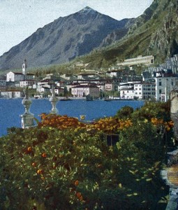 Lake Garda Limone Autumn Autochrome on Paper from Hans Hildenbrand 1910