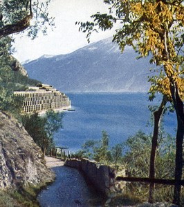 Lake Garda Limone Autumn Autochrome on Paper from Hans Hildenbrand 1910