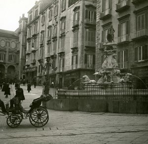 Italy Naples Napoli Place Monteoliveto Old Possemiers Stereo Photo 1910