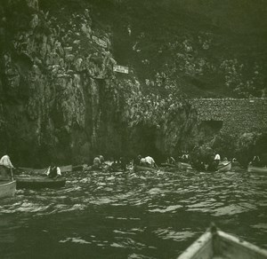 Italy Capri near the Blue Grotto Old Possemiers Stereo Photo Stereoview 1910