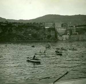 Italy Sorrento Cruise Passengers Landing Hotel Old Possemiers Stereo Photo 1910