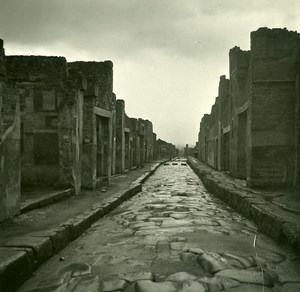 Italy Pompeii Pompeii Strada di Mola Old Possemiers Stereo Photo Stereoview 1910