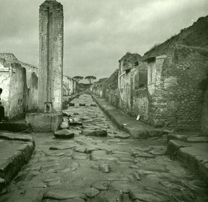 Italy Pompeii Pompeii Via Stabiae Old Possemiers Stereo Photo Stereoview 1910