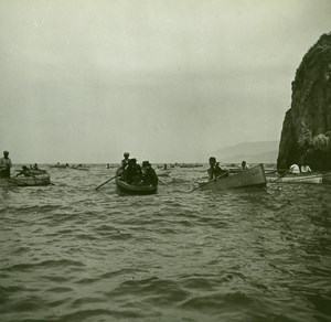 Italy Capri Exiting the Blue Grotto Old Possemiers Stereo Photo Stereoview 1910