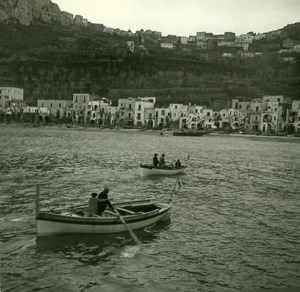 Italy Capri Panorama Old Possemiers Stereo Photo Stereoview 1910