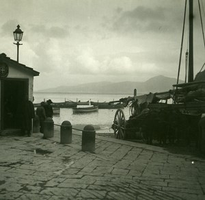 Italy Capri Quai Boarding Old Possemiers Stereo Photo Stereoview 1910