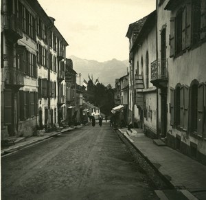 France Pyrenees Bareges Grande Rue Old Possemiers Stereo Photo Stereoview 1910