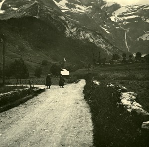 France Pyrenees Gavarnie on the road of Cirque Old Possemiers Stereo Photo 1910