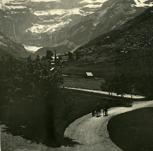 France Pyrenees Cirque de Gavarnie Panorama Old Possemiers Stereo Photo 1910