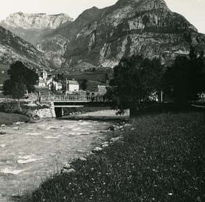 France Pyrenees Gavarnie Village & Pike Sangue Old Possemiers Stereo Photo 1910