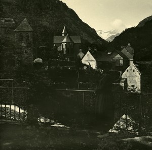 France Pyrenees Gavarnie Gedre Village Possemiers Stereo Photo Stereoview 1910