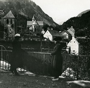 France Pyrenees Gavarnie Gedre Village Possemiers Stereo Photo Stereoview 1910