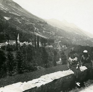 France Pyrenees Saint Sauveur Napoleon Bridge Old Possemiers Stereo Photo 1910