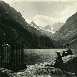 France Pyrenees Cauterets Lake of Gaube Old Possemiers Stereo Photo 1910