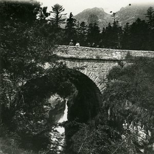 France Pyrenees Cauterets Spain Bridge Old Possemiers Stereo Photo 1910