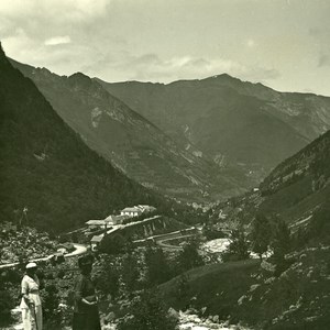 France Pyrenees Cauterets the Raillere Panorama Old Possemiers Stereo Photo 1910