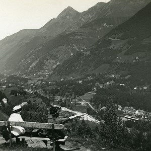 France Pyrenees Cauterets Panorama Old Possemiers Stereo Photo 1910