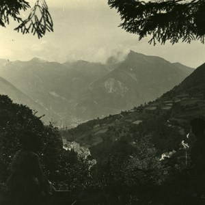 France Pyrenees Eaux Bonnes Laruns Panorama Old Possemiers Stereo Photo 1910