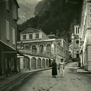 France Pyrenees Eaux Bonnes Therms & Church Old Possemiers Stereo Photo 1910