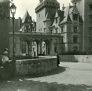 France Pyrenees Pau Castle Old Possemiers Stereo Photo Stereoview 1910