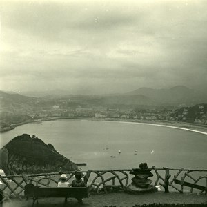 Basque Country Donostia San Sebastian Panorama Old Possemiers Stereo Photo 1910