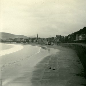 Basque Country San Sebastian Perla del Oceano Beach Possemiers Stereo Photo 1910