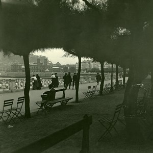 Basque Country San Sebastian Paseo de la Concha Possemiers Stereo Photo 1910